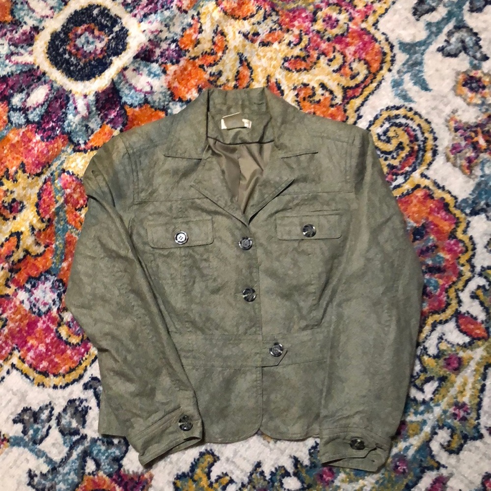 🎈Worthington Reptile Print Army Green Blazer